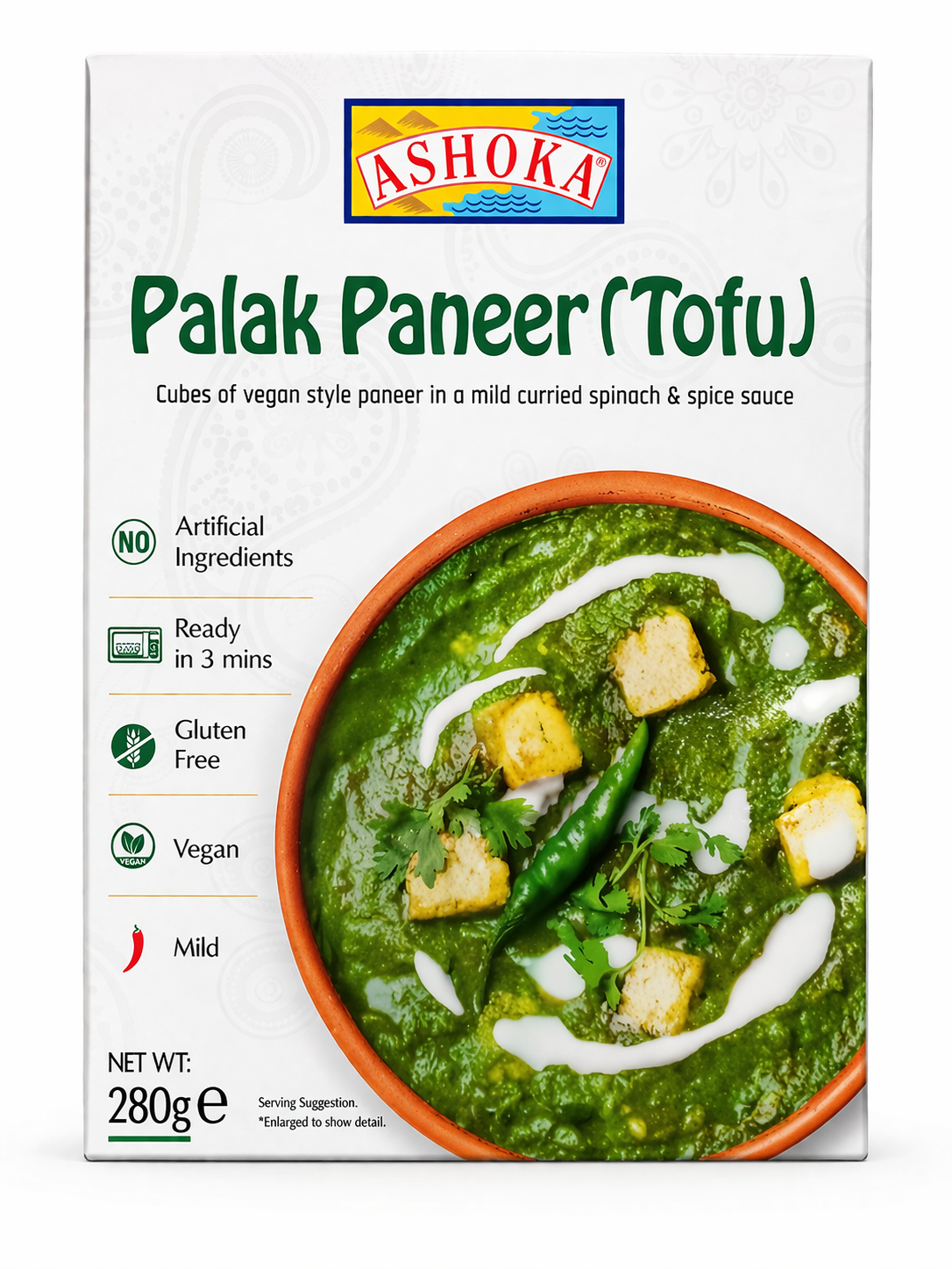 Ashoka Palak Paneer (Tofu) Ready-to-Eat 280 g – Buy Online Authentic Indian Spinach Curry Meal