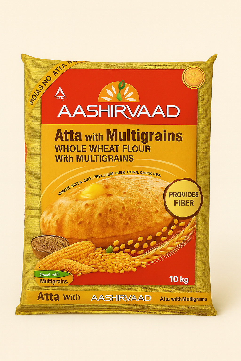 Aashirvaad Atta with Multigrain 10kg – Premium Indian Whole Wheat Flour