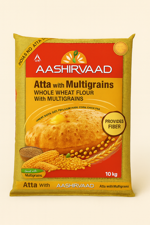 Aashirvaad Atta with Multigrain 10kg – Premium Indian Whole Wheat Flour